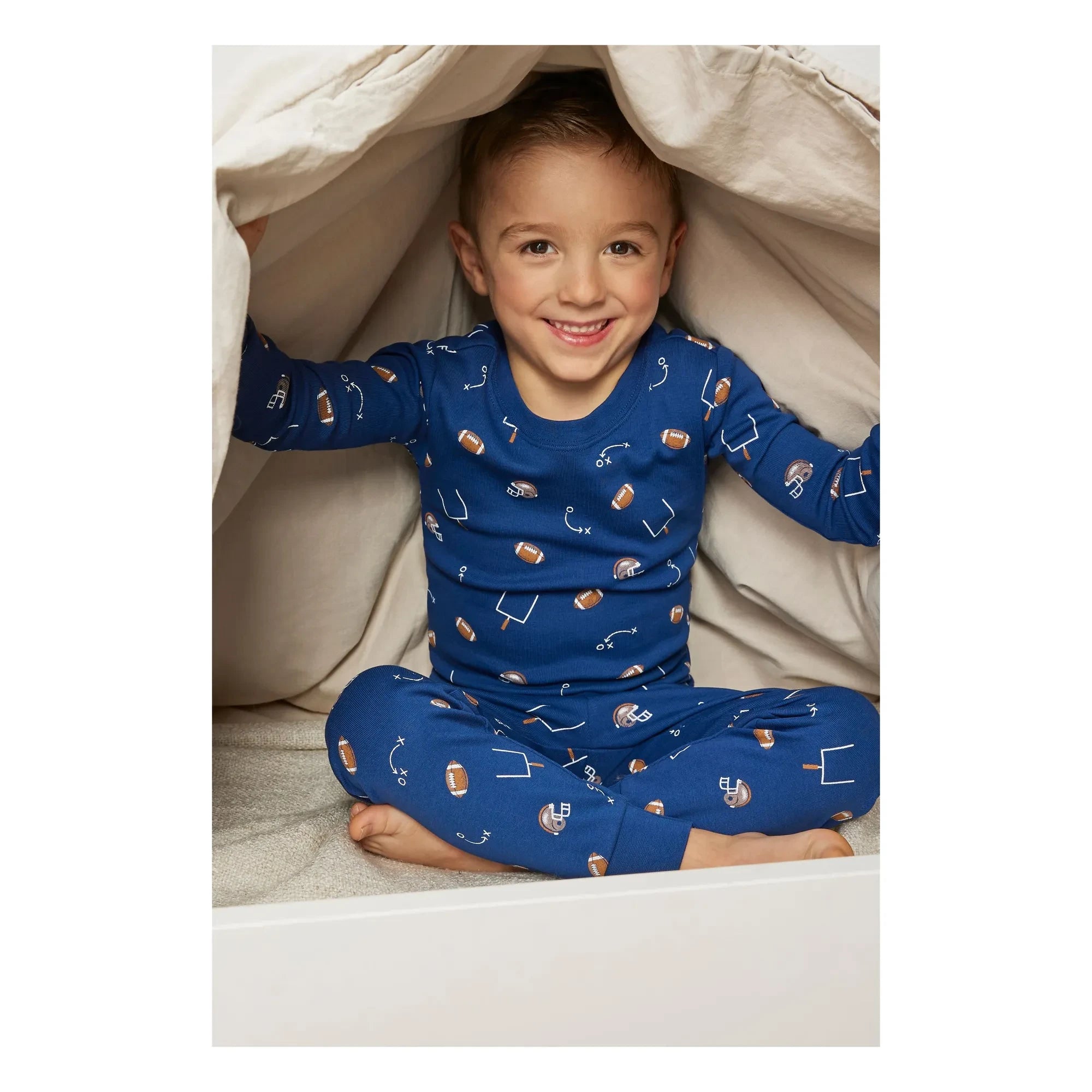Petit Lem - Bio-Baumwoll-Fußball-Pyjama | Dunkelblau