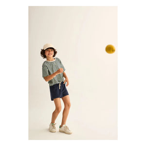 Cozmo - Enea Gestreiftes Handtuch-T-Shirt | Marine
