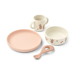 Liewood - Vivi Silikon Yemek Seti - 4'lü Set | Wild child/Rosey