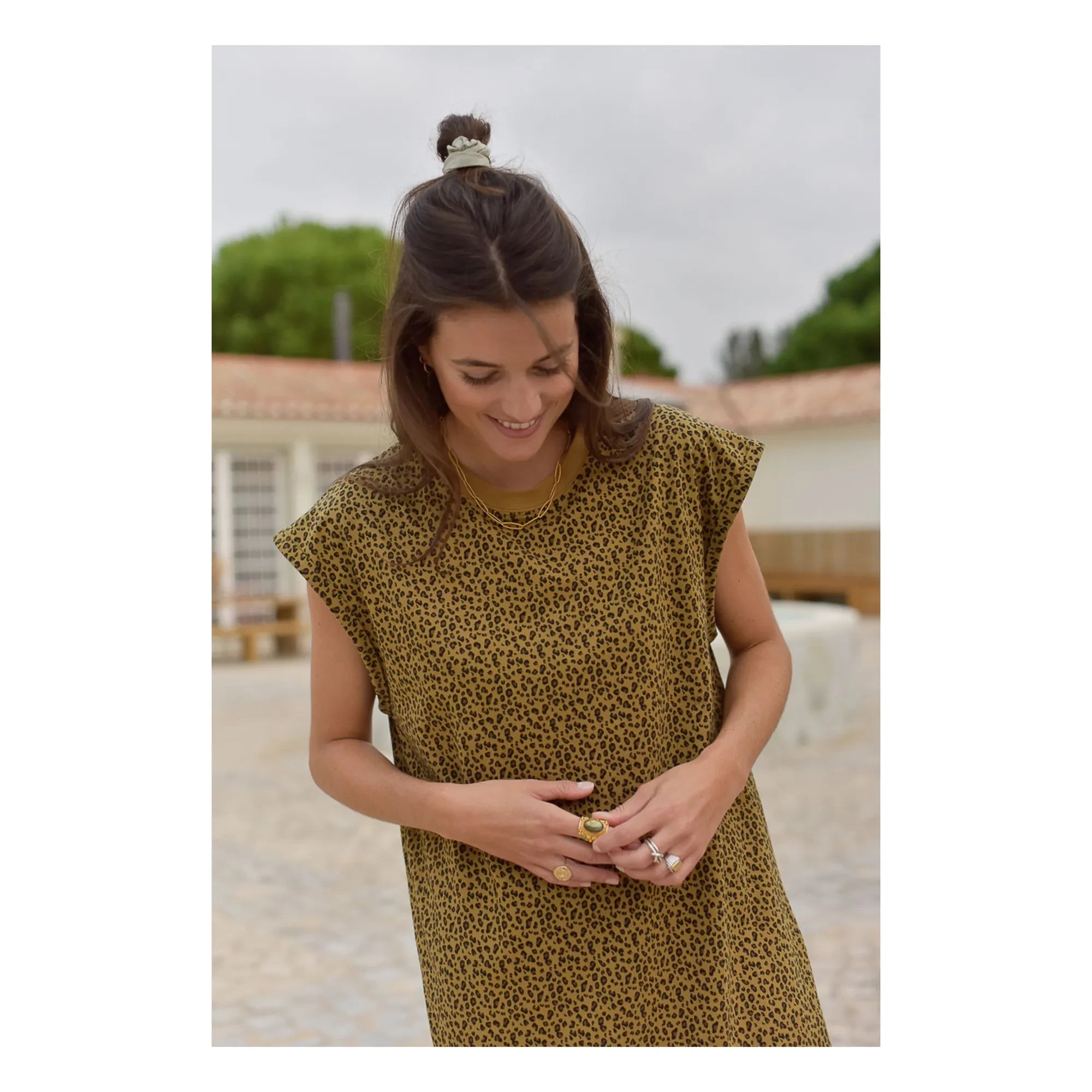 Marlot Paris - Constance Mini Leopard Kleid aus Bio-Baumwolle - Damenkollektion | Braun