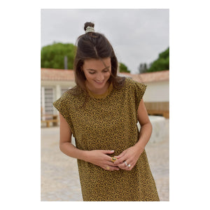 Marlot Paris - Constance Mini Leopard Kleid aus Bio-Baumwolle - Damenkollektion | Braun