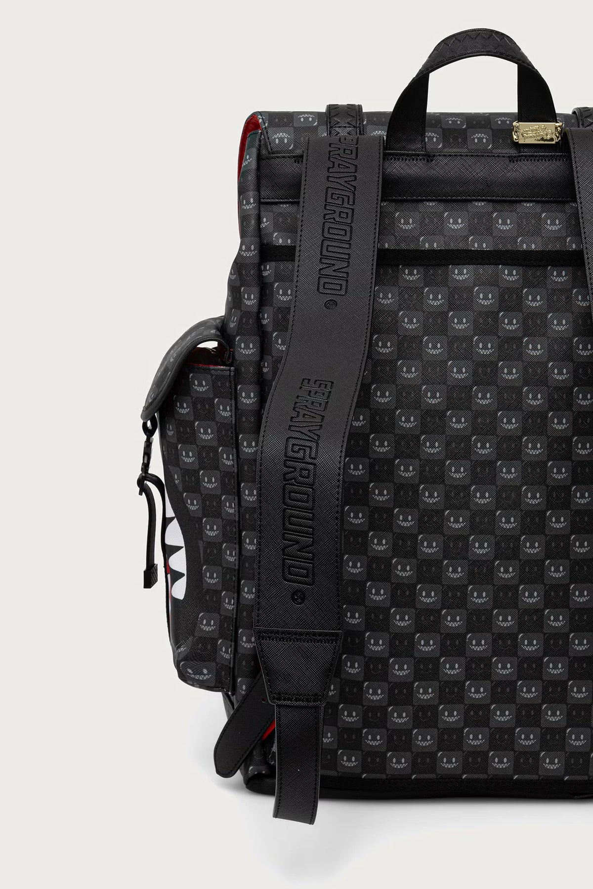 Sprayground - Schwarzer Rucksack mit Haifischen in Paris 910B9311NSZ