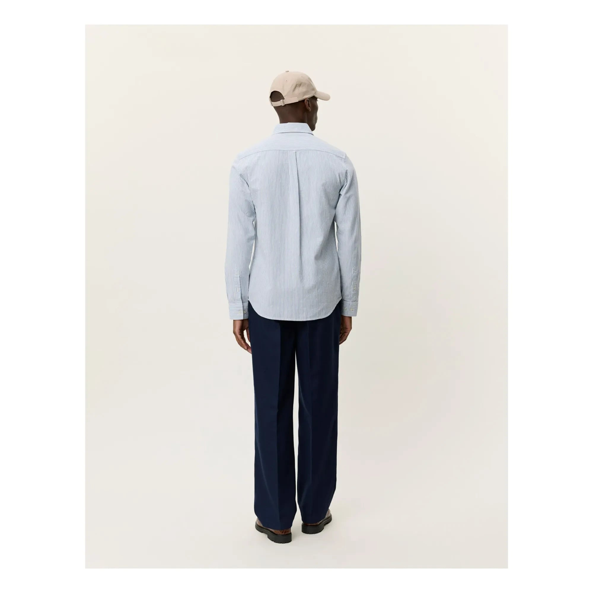 Les Deux - Gestreiftes Hemd Konrad Linen | Azurblau
