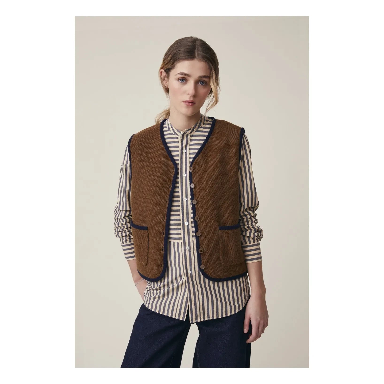 Moismont - Angèle Hırka No. 232, Merinos Yünü | Kahverengi