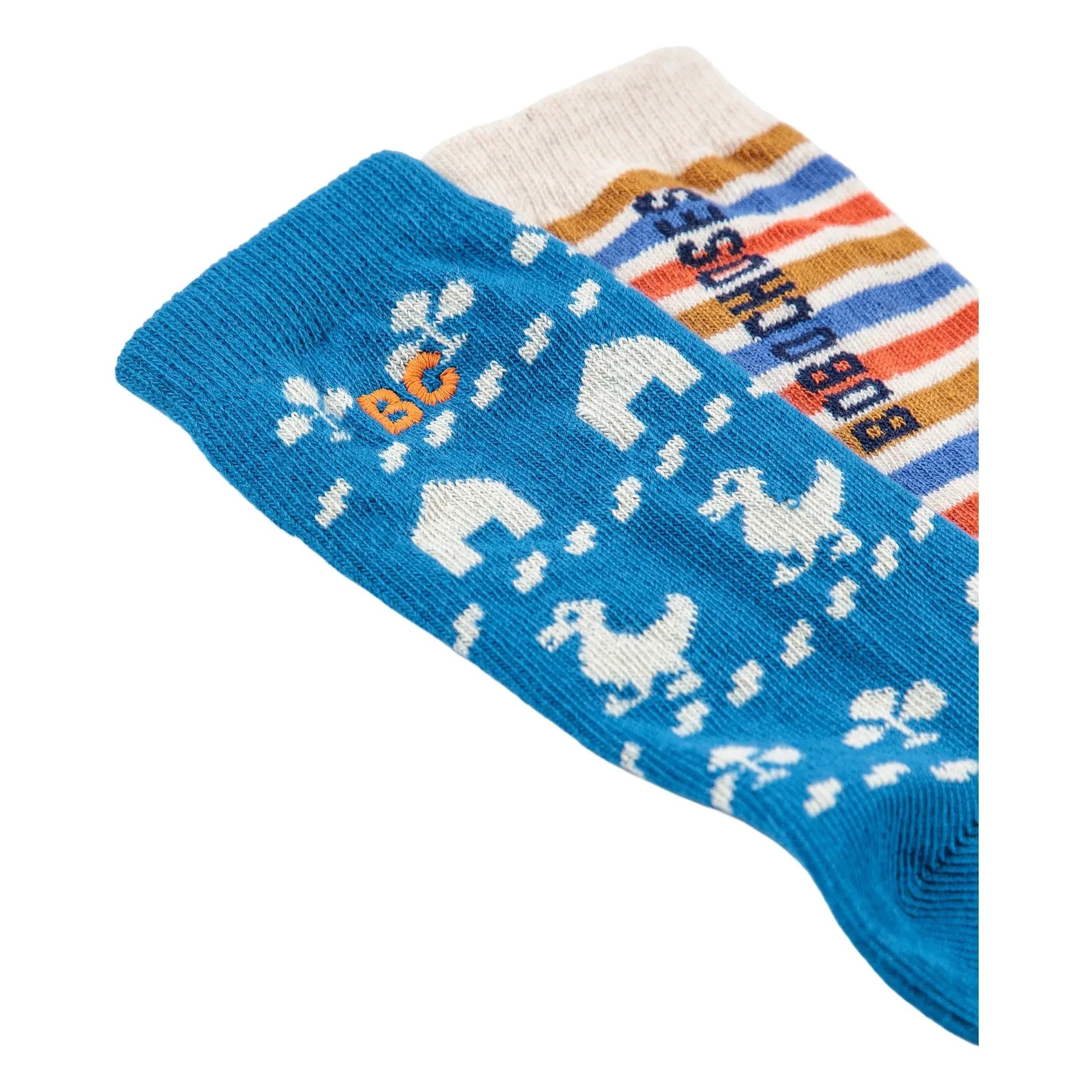 Bobo Choses - 2er-Set Gestreifte Bio-Baumwoll-Socken | Blau
