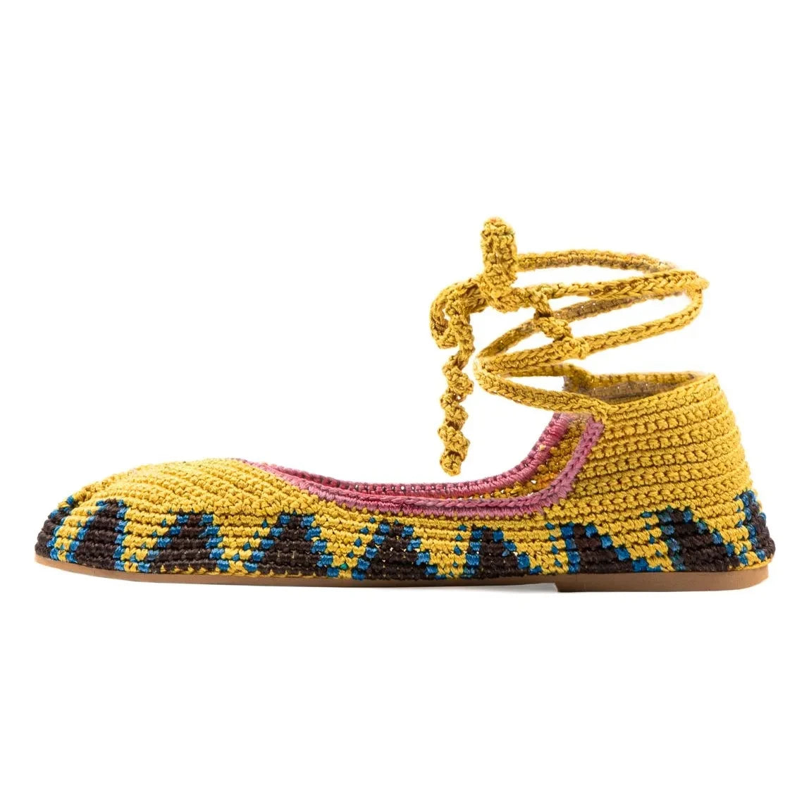 Kashura - Hohe Ballerinas Currybraun | Gelbe Curry Farbe