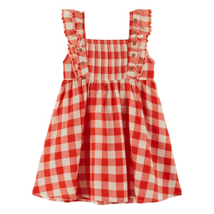 Emile et Ida - Karo-besticktes Kleid aus Bio-Baumwolle | Rot