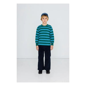 Tinycottons – Gestreiftes Bio-Baumwoll-T-Shirt | Dunkelgrün