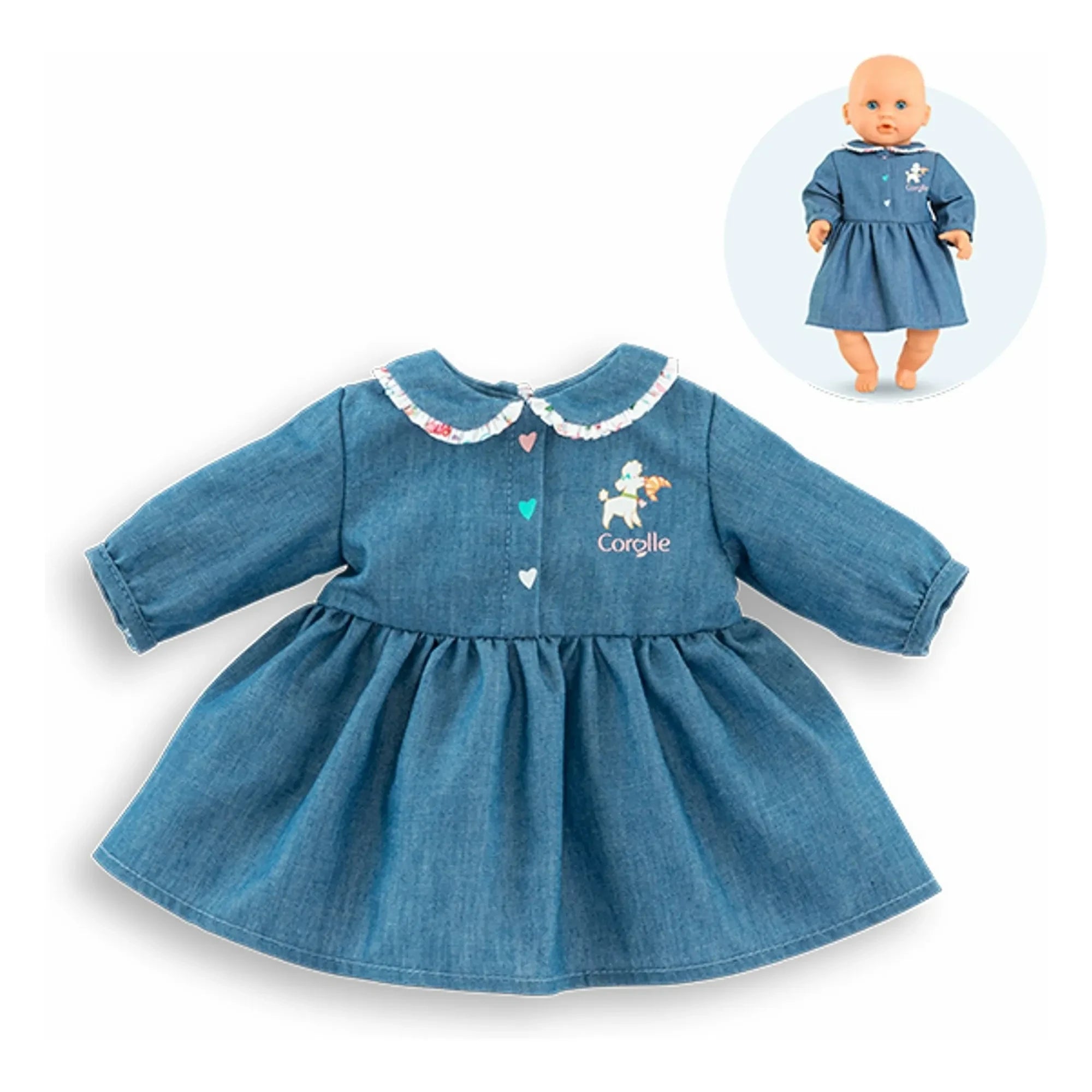 Corolle - Ein Wochenende in Paris Kleid für 30 cm Puppe | Jeansblau