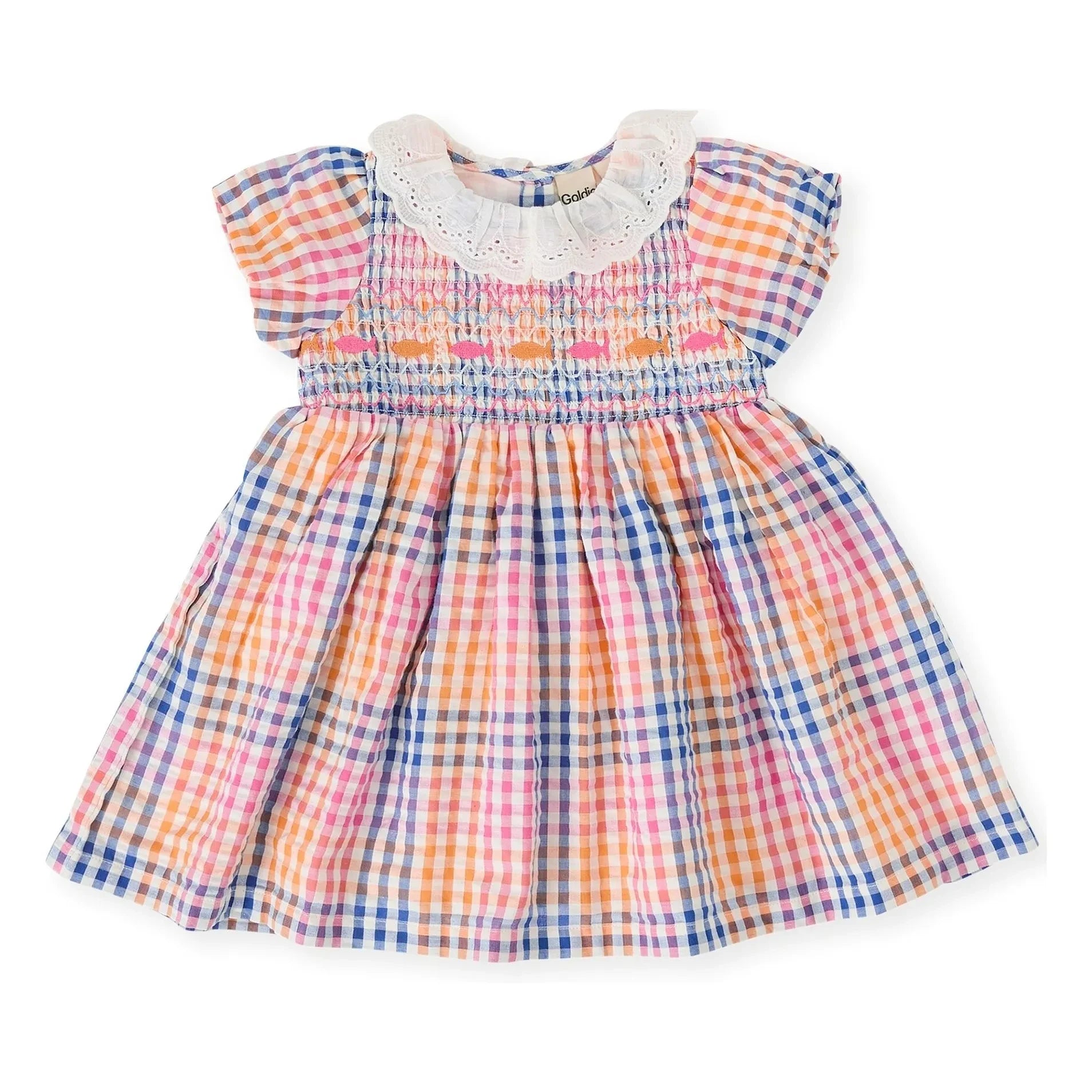 Goldie + Ace - Plissiertes Kleid Carreaux | Blau