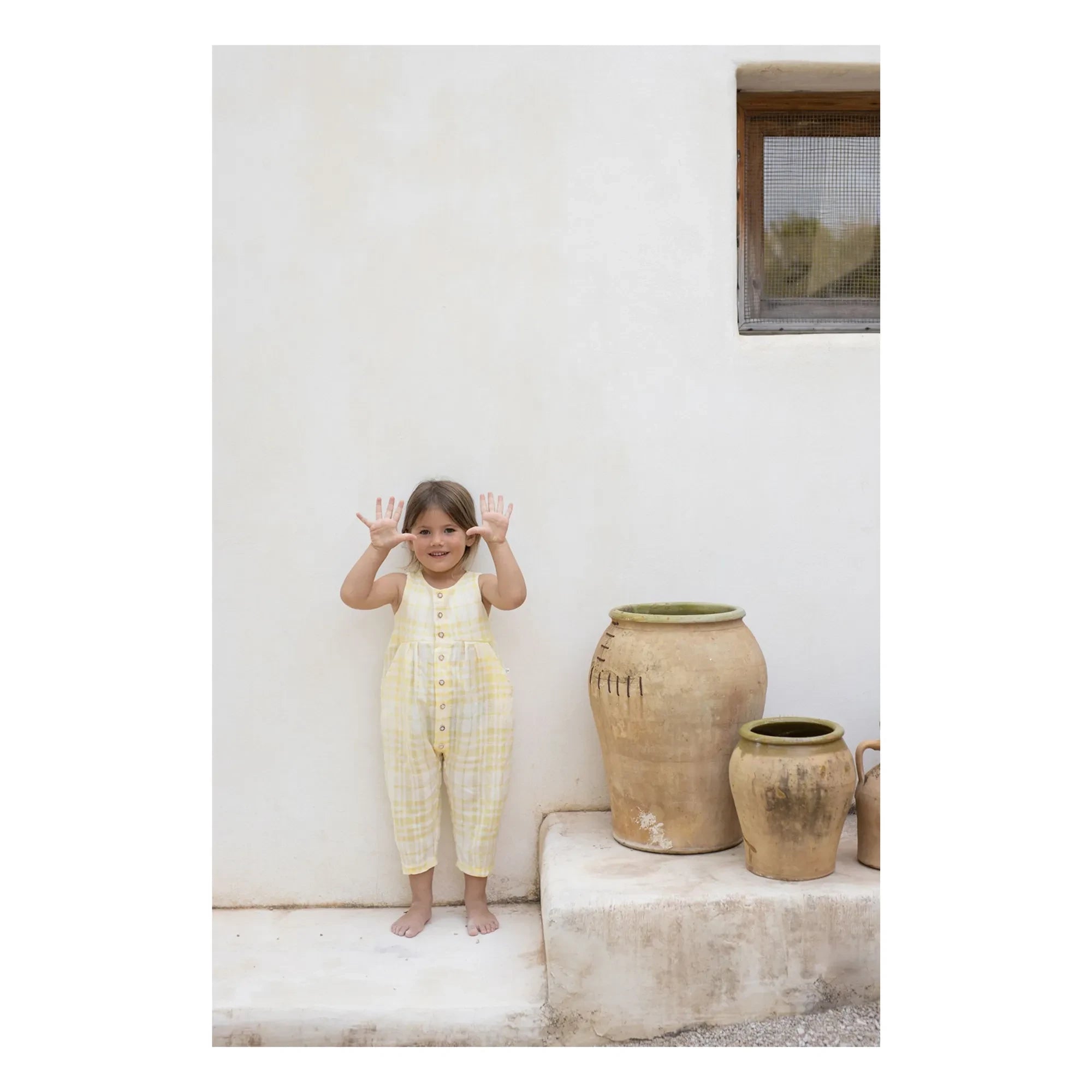 1+ in the family - Morera Leinen Strampler | Gelb