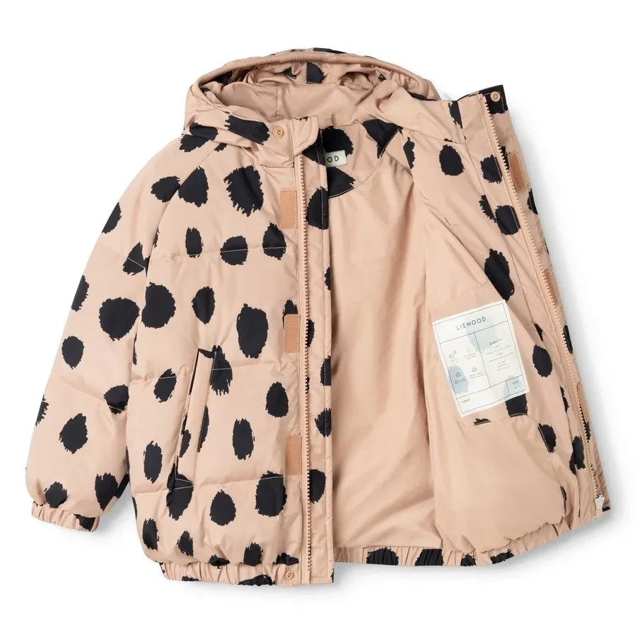 Liewood - Adelina Steppjacke mit Leopardenmuster aus recycelten Fasern | Hellrosa