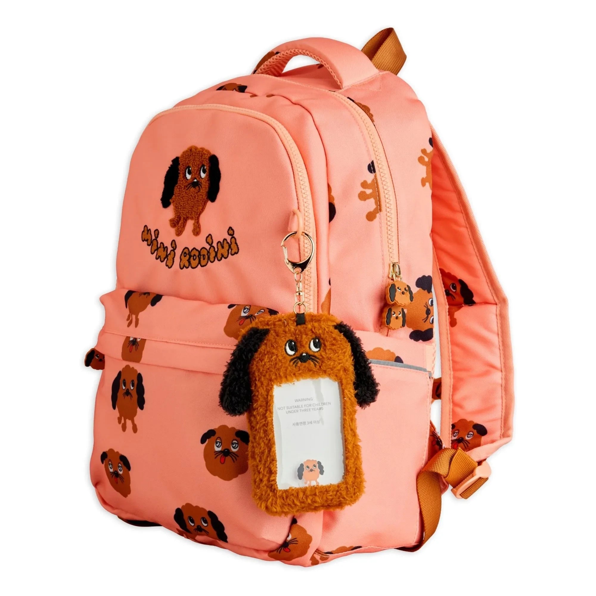 Mini Rodini - Rucksack aus recycelten Fasern mit Doggies-Print | Hellrosa