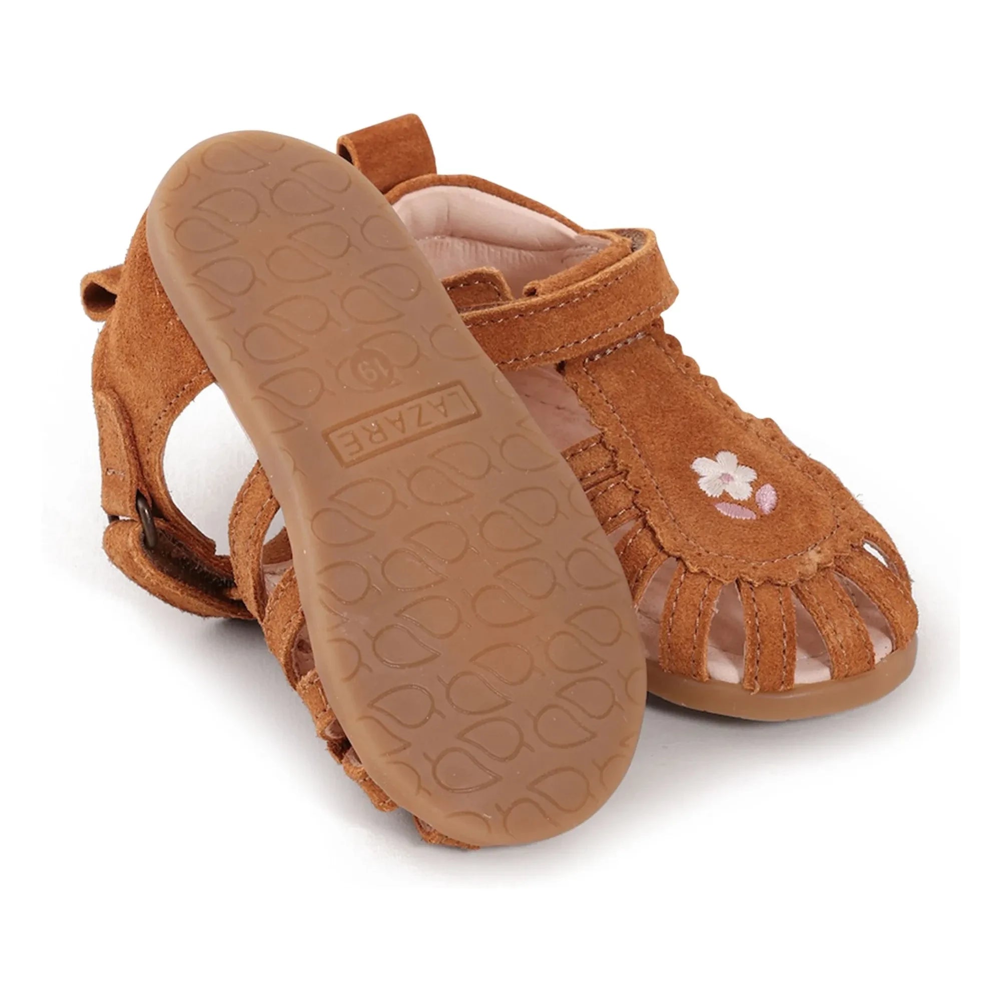 Lazare - Colette Blumenbestickte Sandalen | Kamel