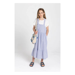 Smallable Kid - Pia Gestreiftes Latzkleid | Königsblau