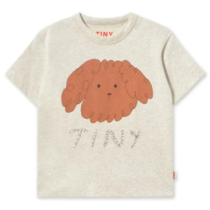 Tinycottons – Bio-Baumwoll-T-Shirt mit Hundemotiv | Heather Beige
