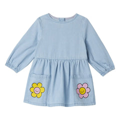 Stella McCartney Kids - Jeanskleid mit Blumenmuster | Jeansblau