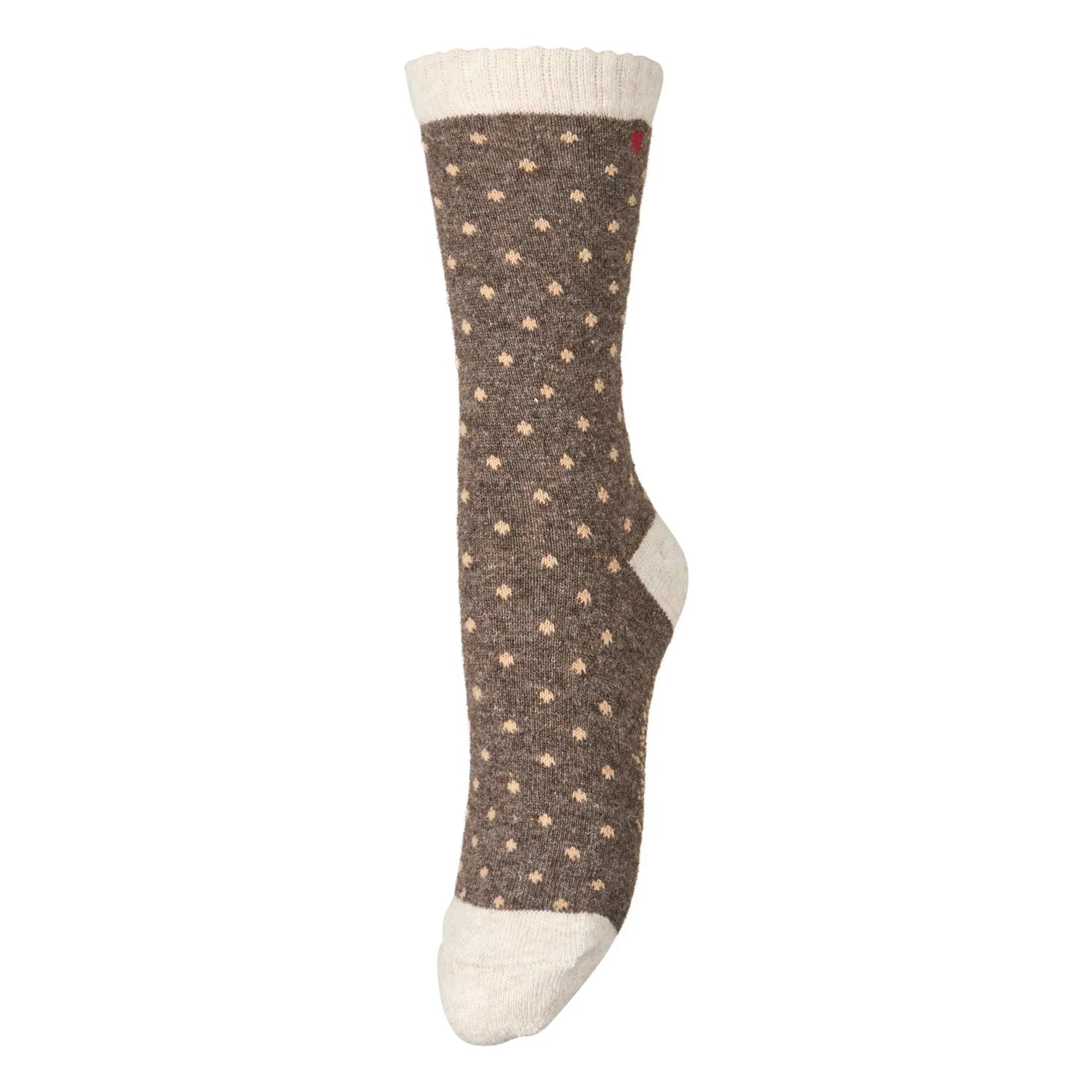 Becksöndergaard - Gestreifte Wola Wollsocken | Braun