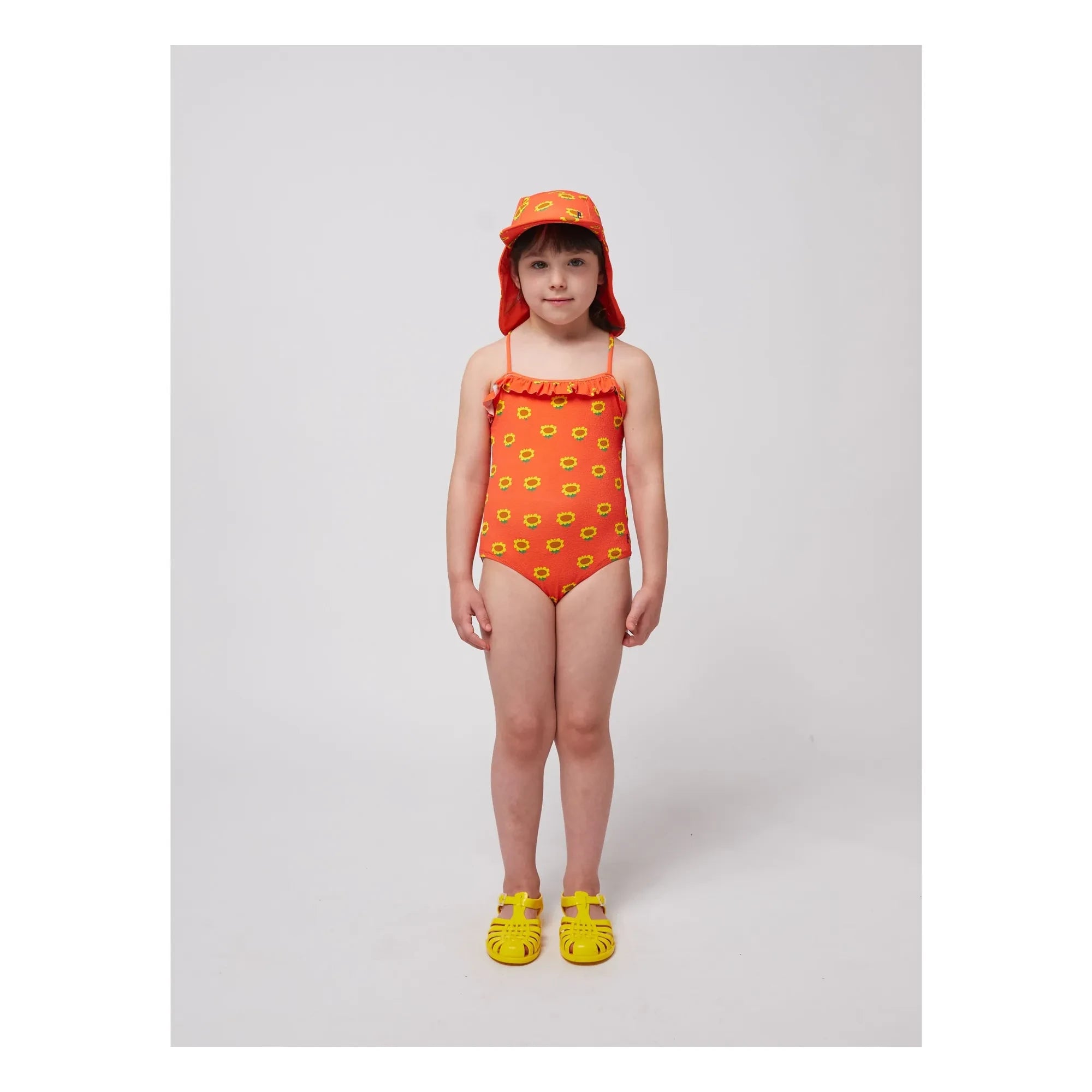 Bobo Choses - Sonnenblumen-Badeanzug Recycelte Fasern | Rot