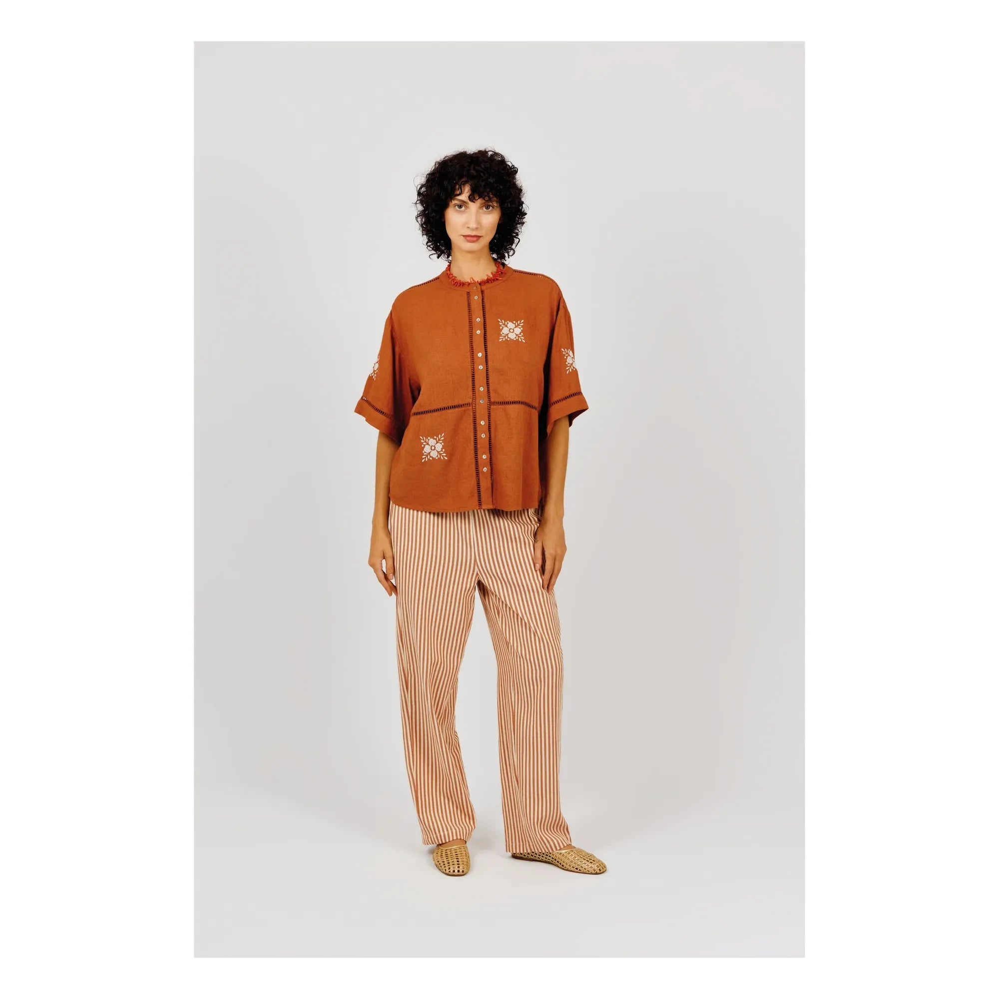 a.p - Gestreifte Transat-Hose | Braun