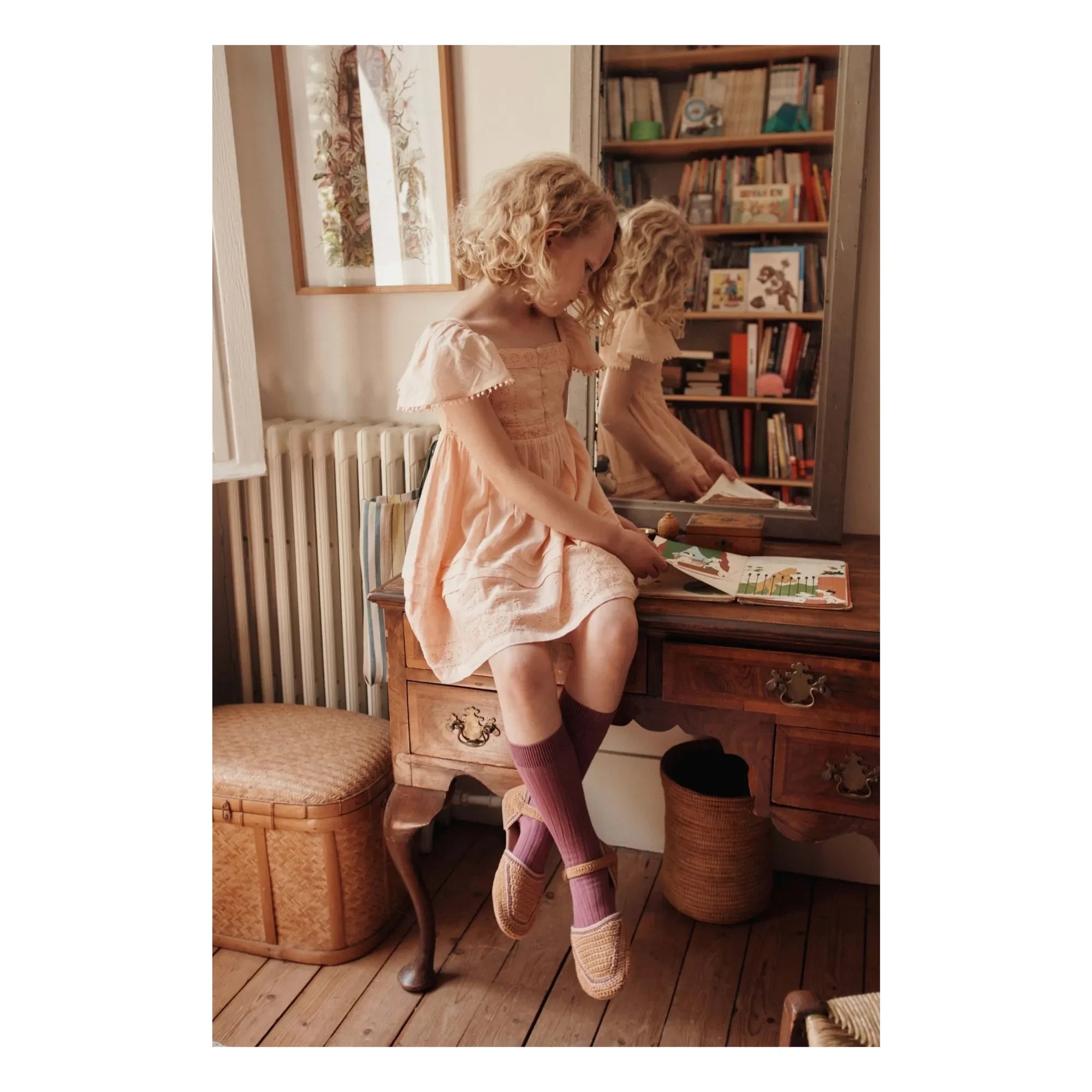 Emile et Ida - Broderie Anglaise Kleid | Aprikose