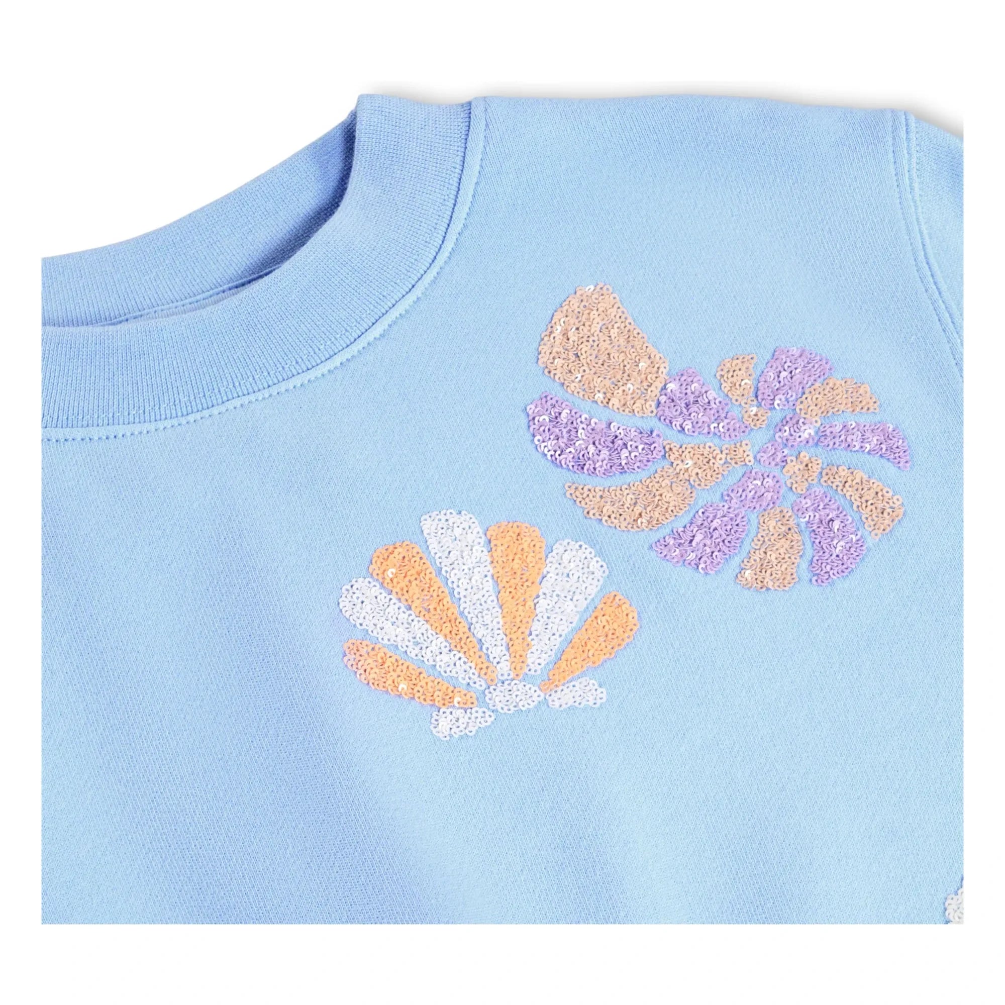 Molo – Sweatshirt mit Muschel-Print aus Bio-Baumwolle | Hellblau