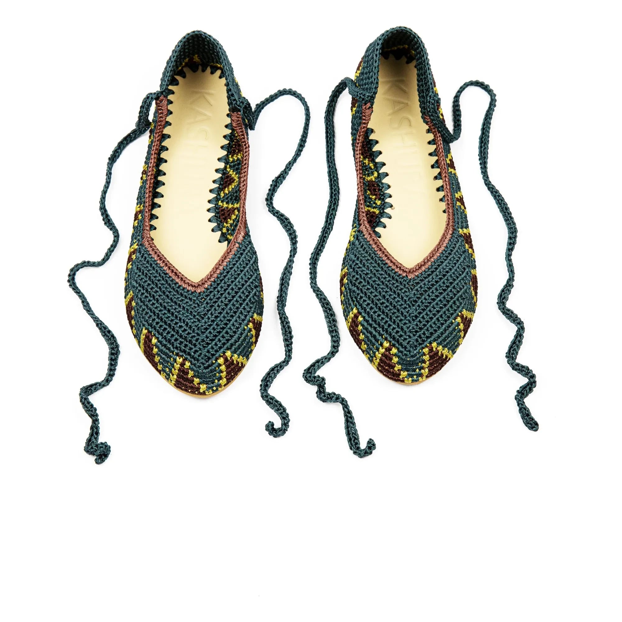 Kashura - High Seaweed Blaue Ballerinas | Pfauenblau