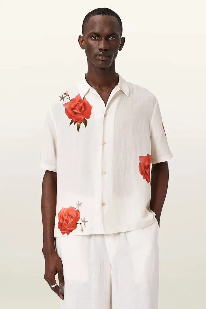 AllSaints Erkek Keten Gömlek FLEUR