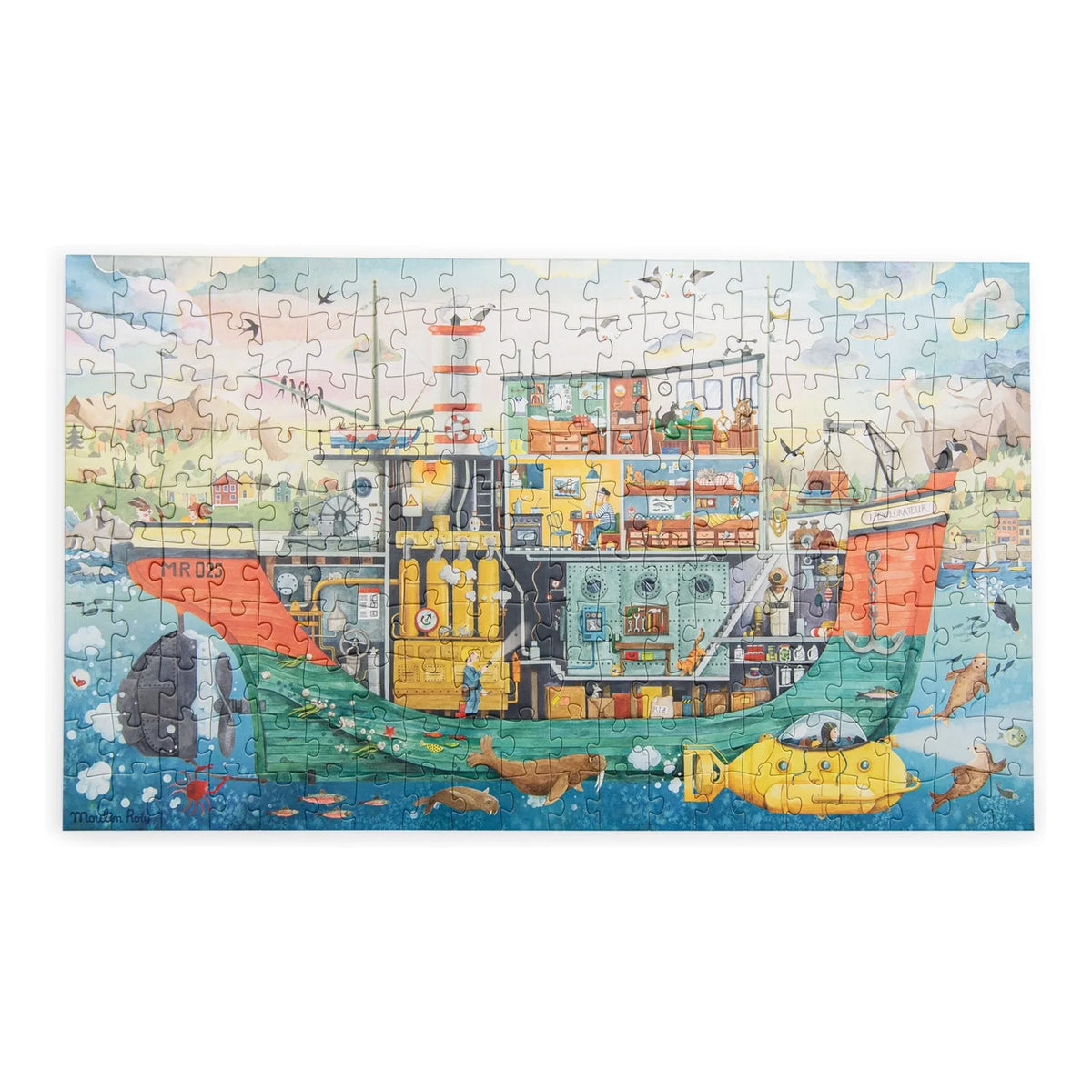 Moulin Roty - Entdecker-Boot Puzzle - The Mill Garden - 200 Teile