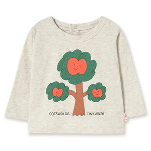Tinycottons – Bio-Baumwoll-T-Shirt mit Baummotiv | Melange-Beige
