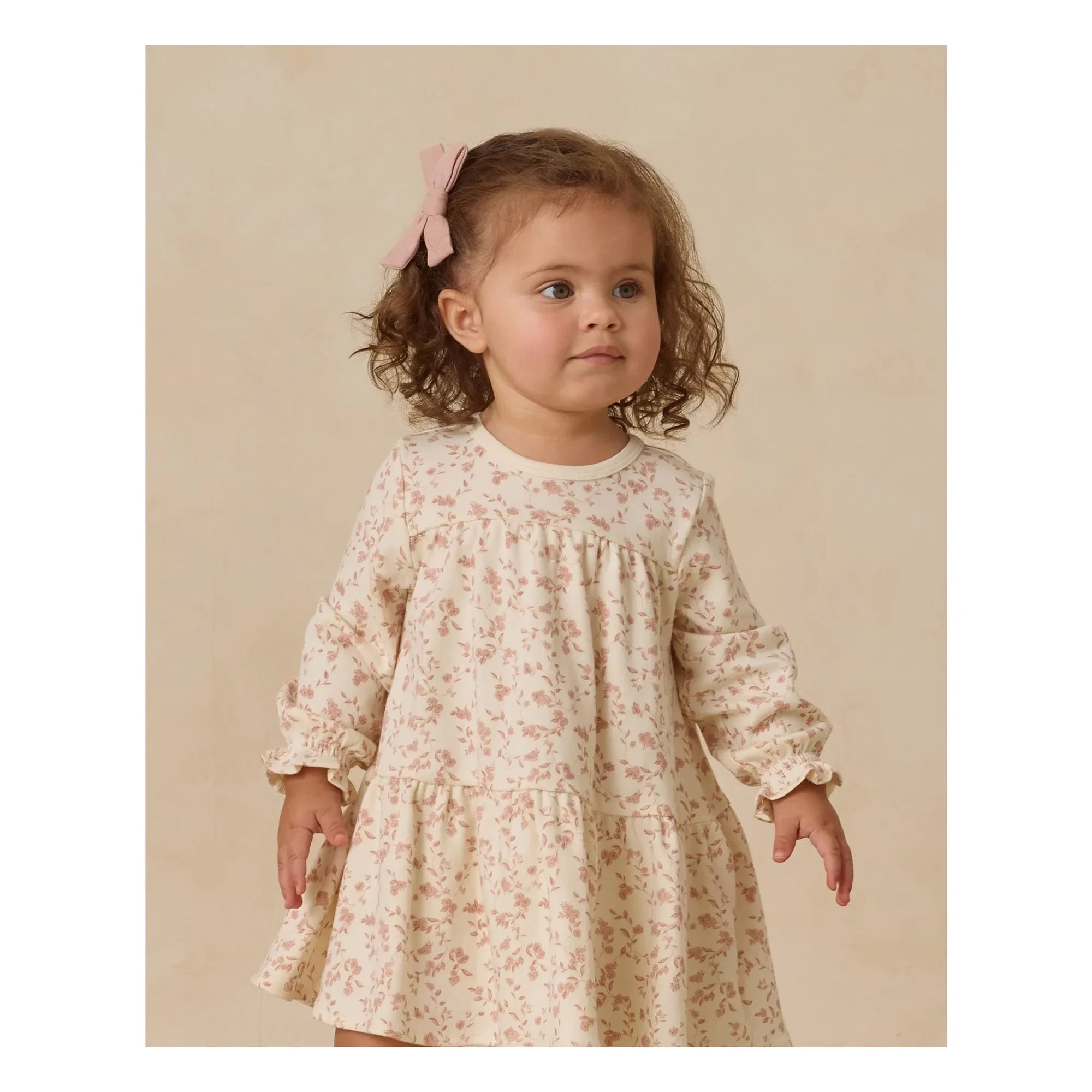 Quincy Mae - Bio-Baumwoll Blumenkleid | Elfenbein
