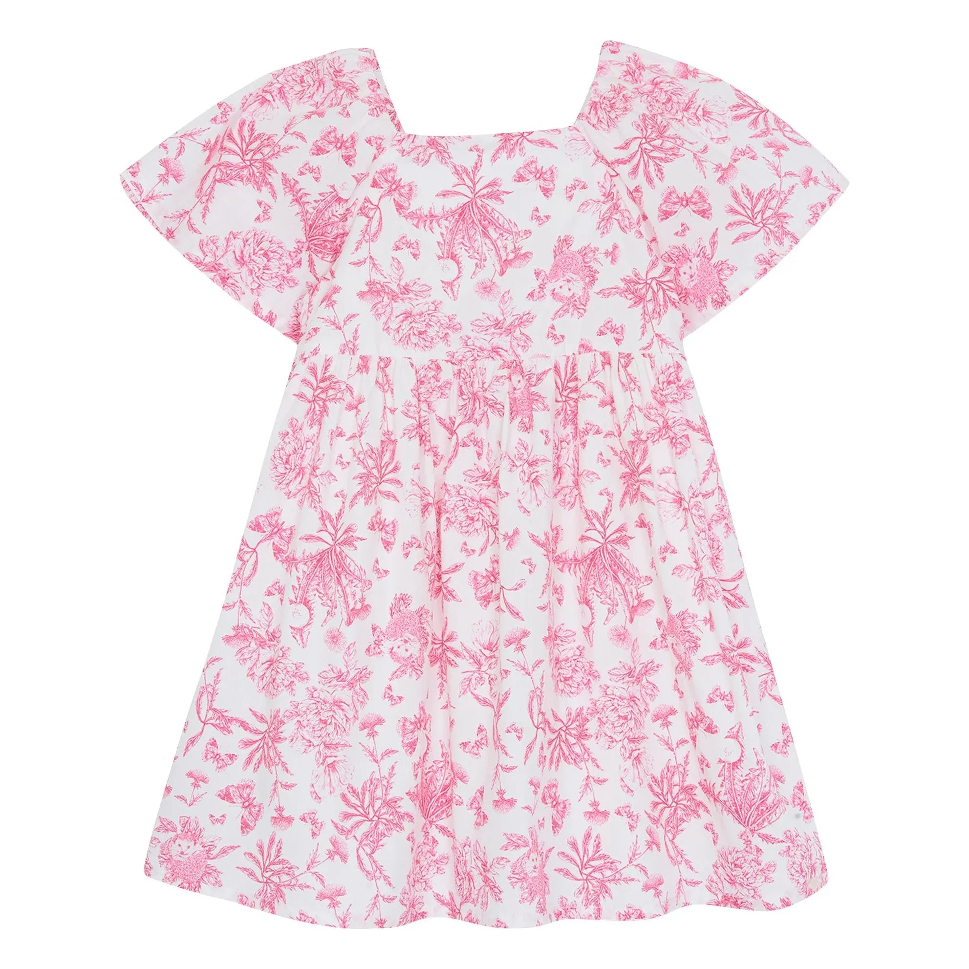 Tartine et Chocolat - Çiçek Desenli Elbise - Toile de Jouy İlhamlı | Pembe