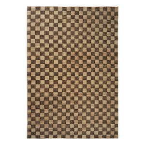 Ferm Living - Karierte Wolle-Jute-Teppiche | Braun