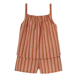 Apaches - Gestreiftes Paseru Pyjama-Set | Orange