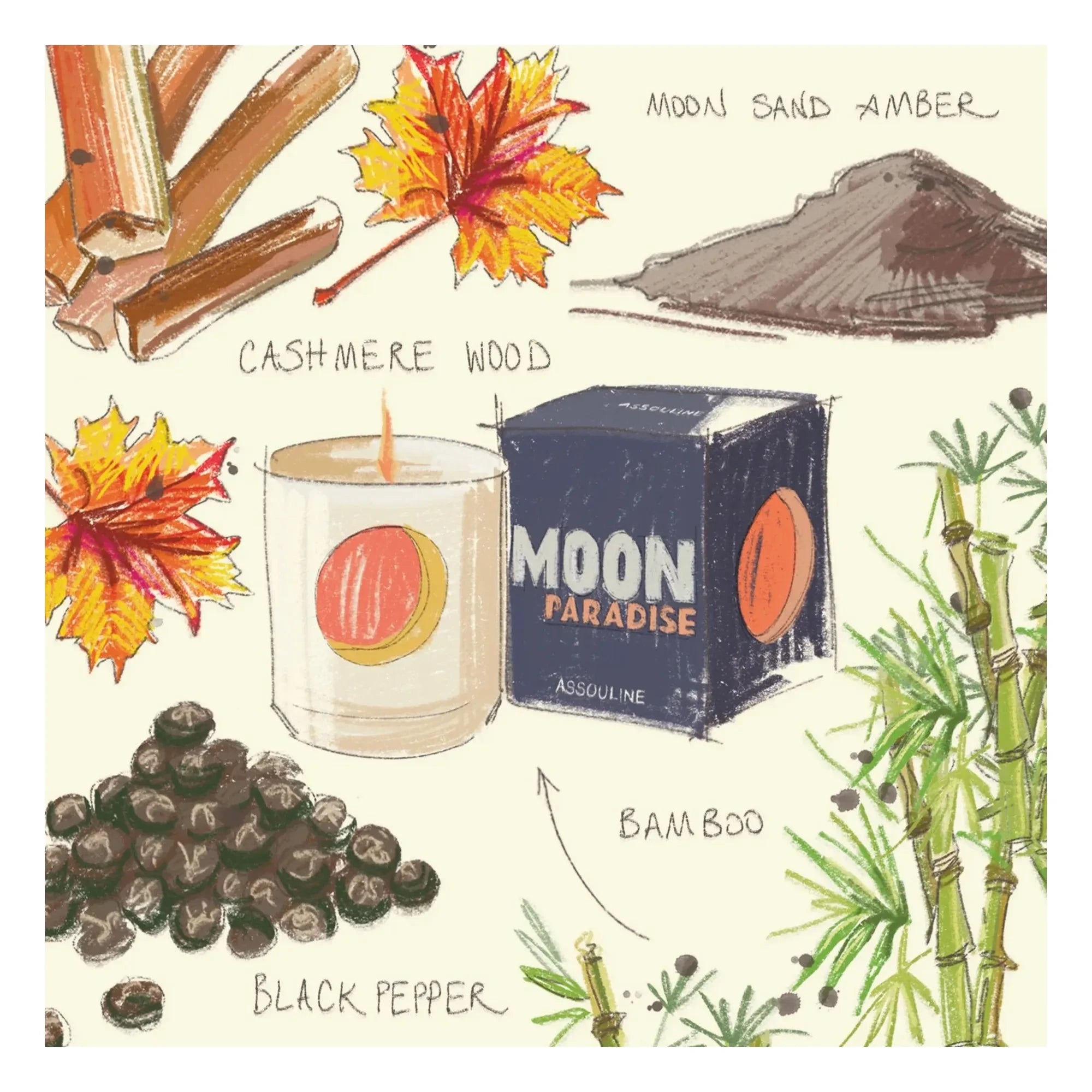 Assouline - Moon Paradise Kerzenhalter aus Keramik | Nachtblau