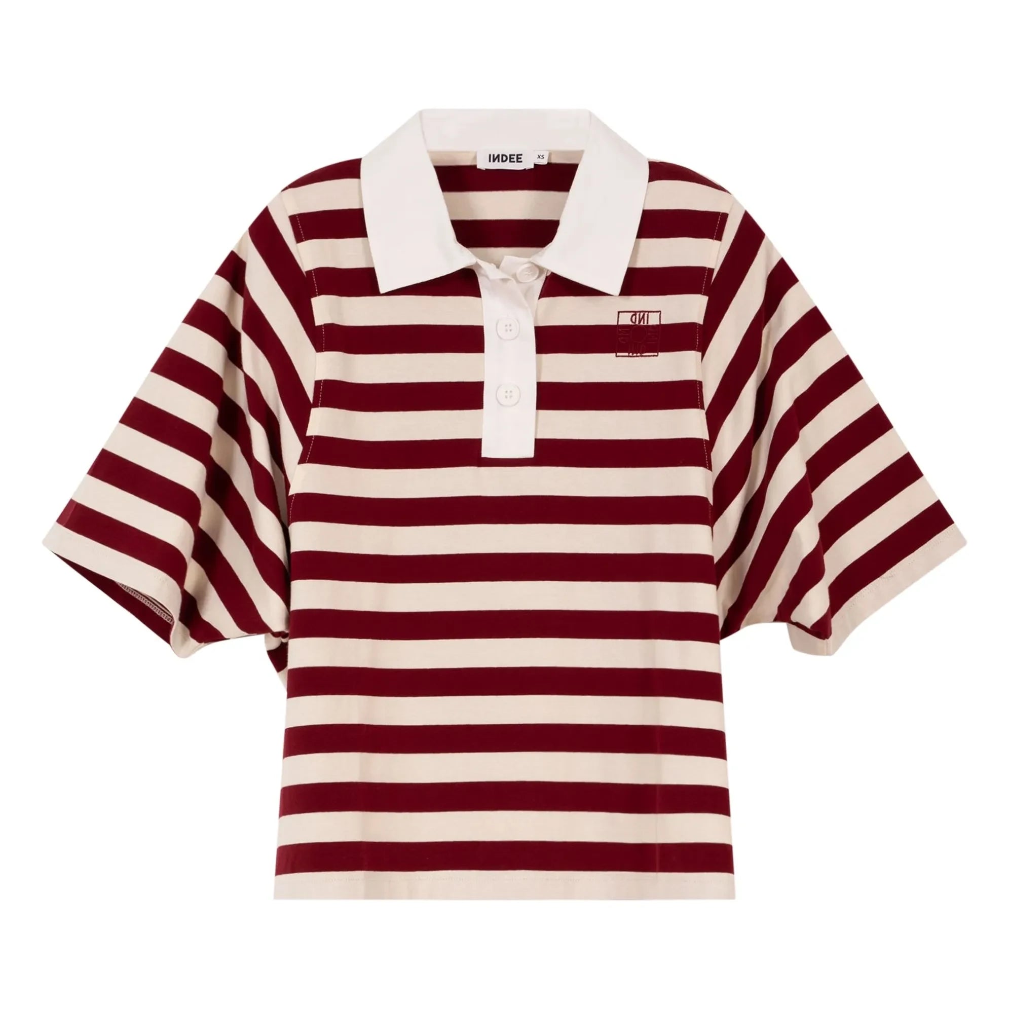 Indee - Gestreiftes Poloshirt | Bordeaux