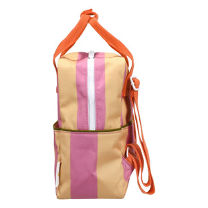 Sticky Lemon - Kleiner gestreifter Rucksack | Puderrosa