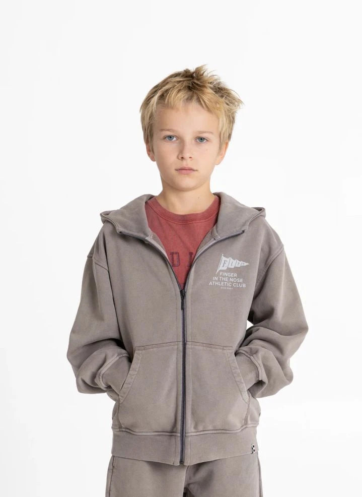 Finger in the nose - Harlan Run Club Organischer Baumwoll-Sweatshirt | Grau