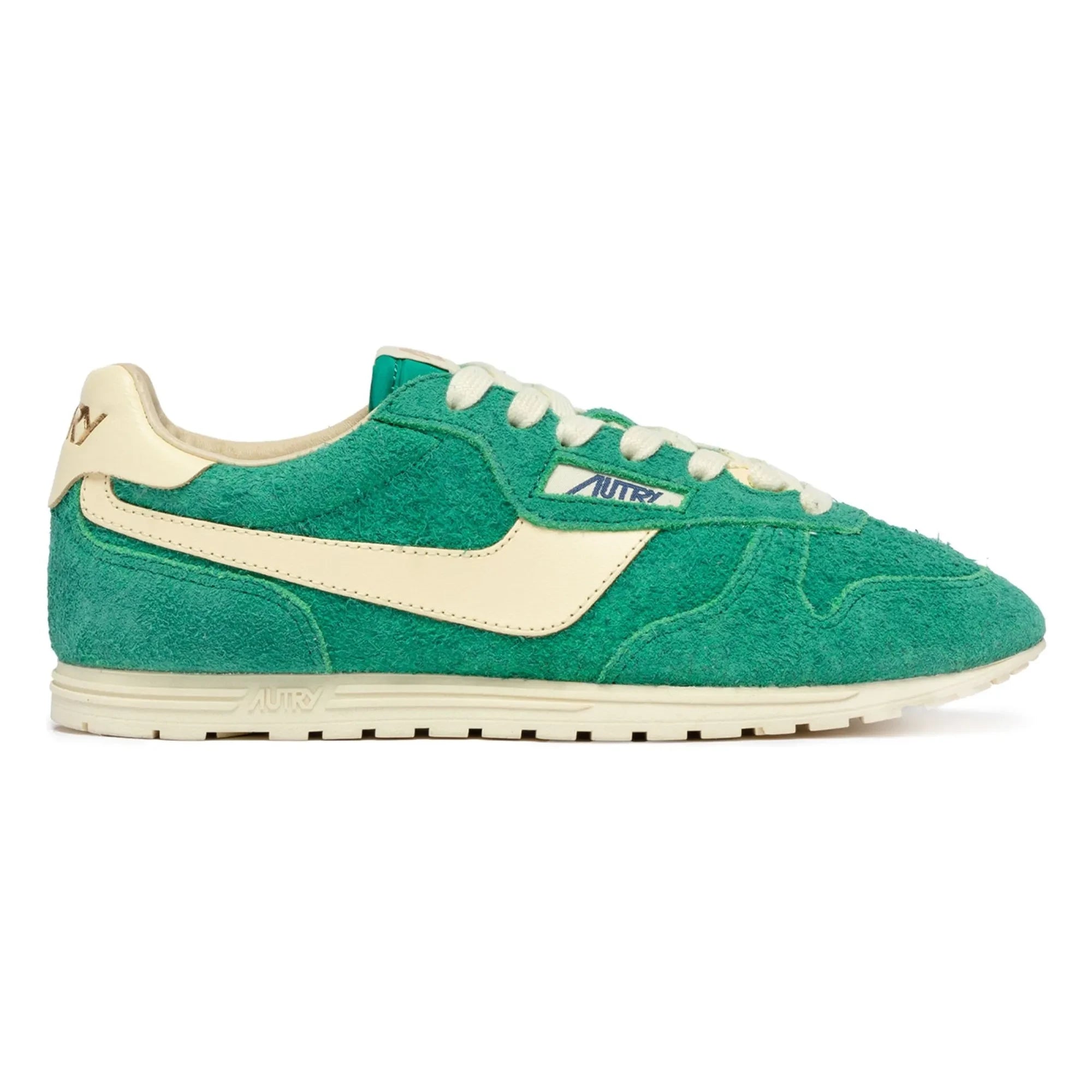 Autry - Windspin Low Zweifarbiger Sneaker aus Wildleder und Leder | Grün
