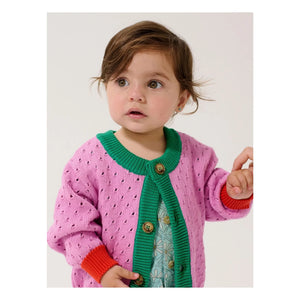 Bobo Choses - Bio-Baumwoll-Strickjacke mit Colorblocking | Lila