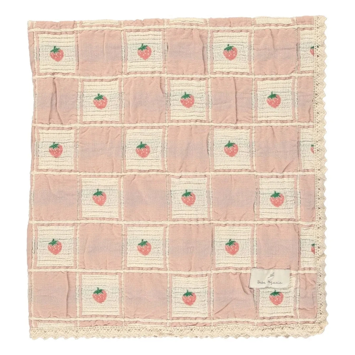 Bebe Organic – Erdbeer-Bio-Baumwolldecke | Peach