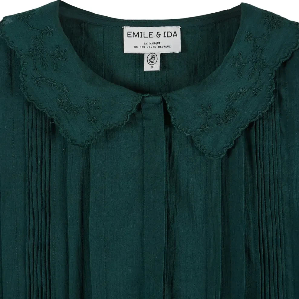 Emile et Ida - Elisabeth Vintage Bluz | Orman Yeşili