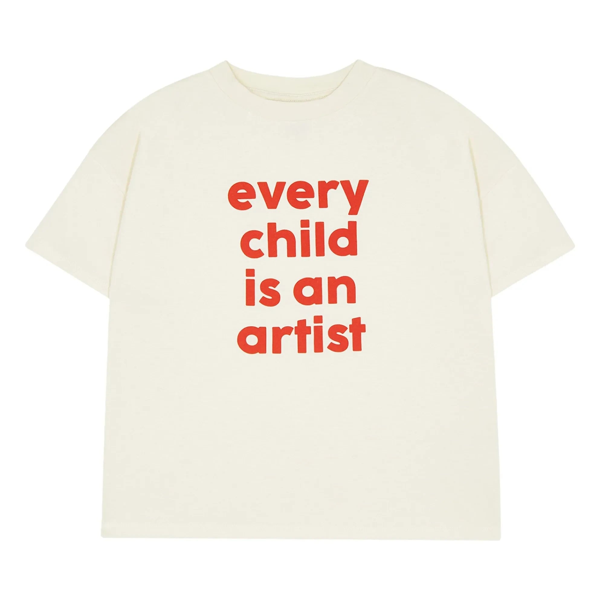 The Campamento - Oversize T-Shirt Every Child Is An Artist Bio-Baumwolle | Ecru