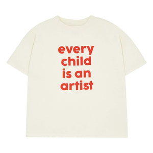 The Campamento - Oversize T-Shirt Every Child Is An Artist Bio-Baumwolle | Ecru
