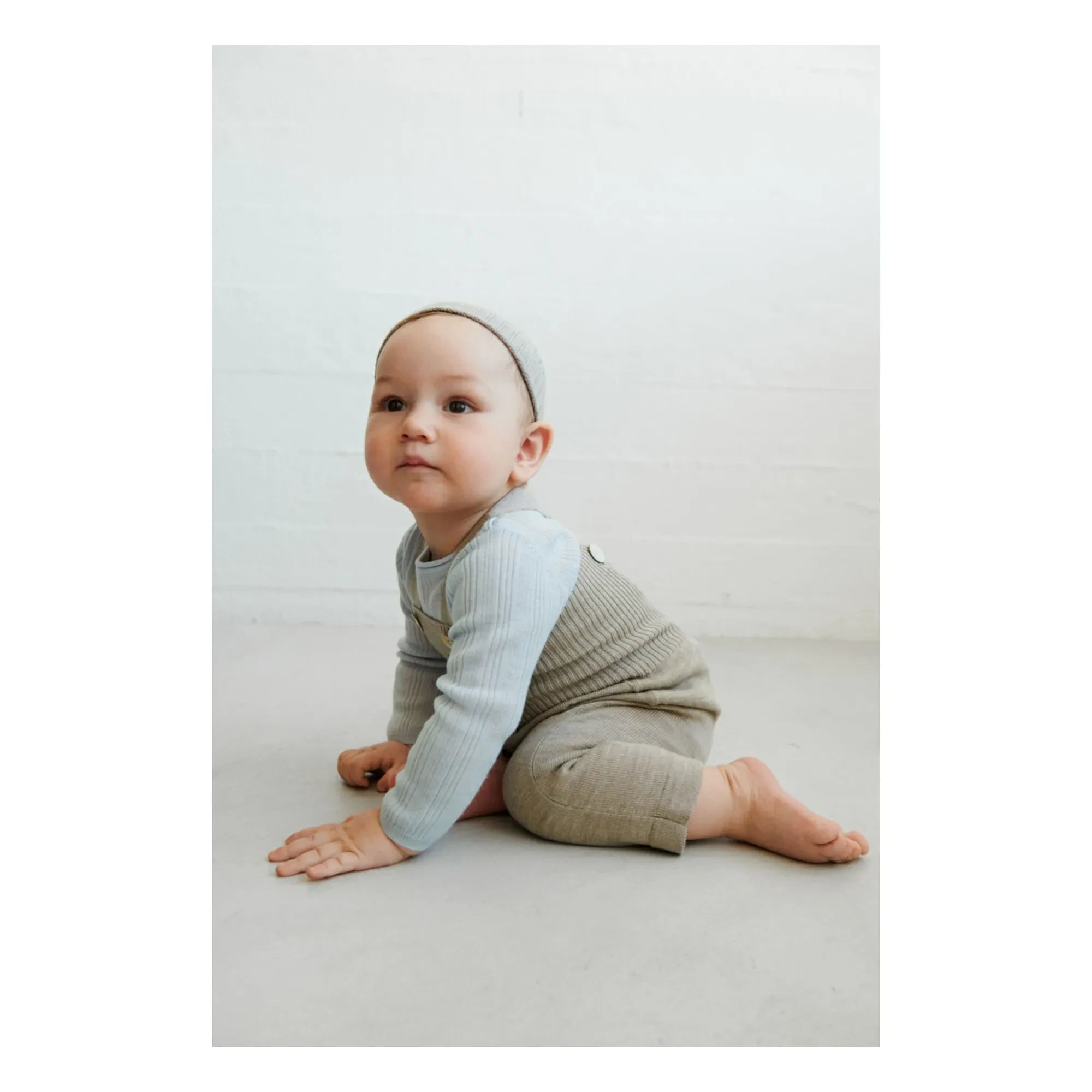 FUB - Merinowolle High-Waist-Latzhose | Heather Beige