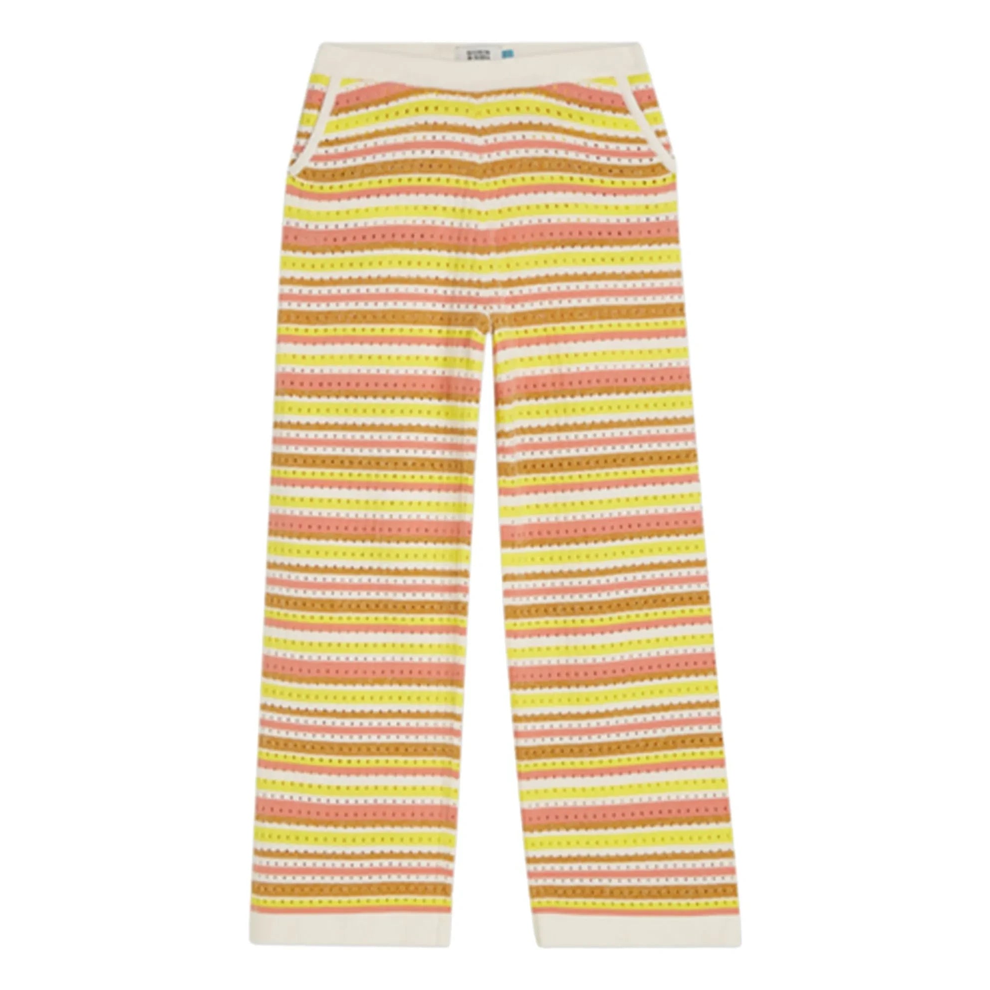 Scotch & Soda – Hose mit Lurex-Netzstreifen | Gelb
