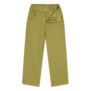 Petit Bateau - Twillhose mit Paperbag-Bund | Olive