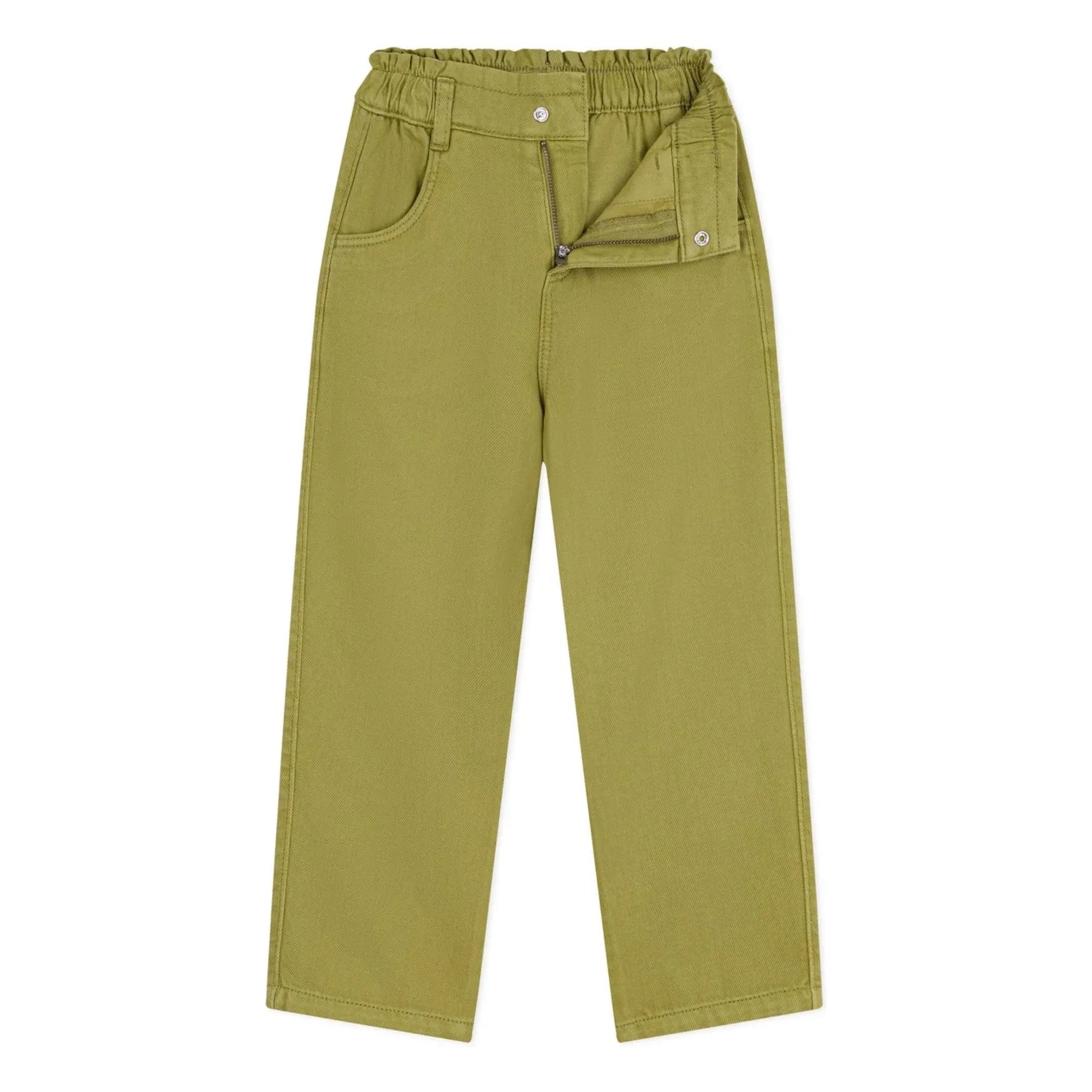 Petit Bateau - Twillhose mit Paperbag-Bund | Olive