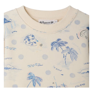 Bonpoint - Sweatshirt aus Bio-Baumwolle mit Tonino | Ecru