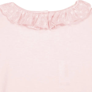Bonton - Piris fırfırlı yakalı T-shirt | Pembe